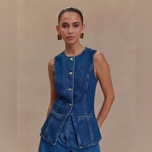 Meshki Blue Denim Sleeveless Top